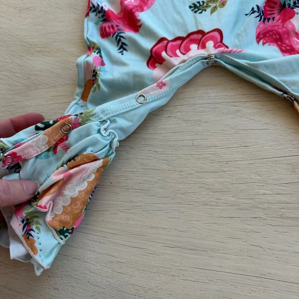 Isla Grace Baby Girls Unicorn Ruffle Bell Bottom Romper‎ Jumpsuit 6 9 Months